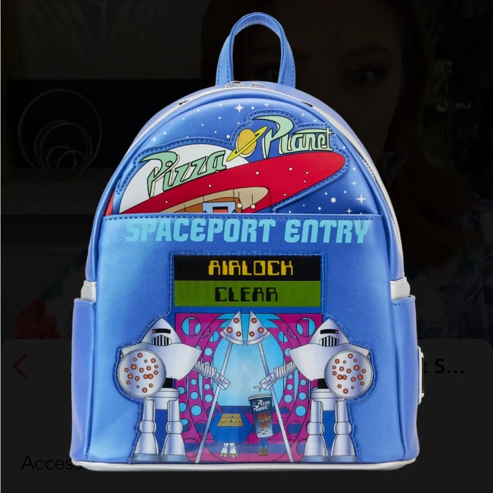 NWT - Loungefly Pixar Toy Story Pizza Planet Space Entry Mini Backpack